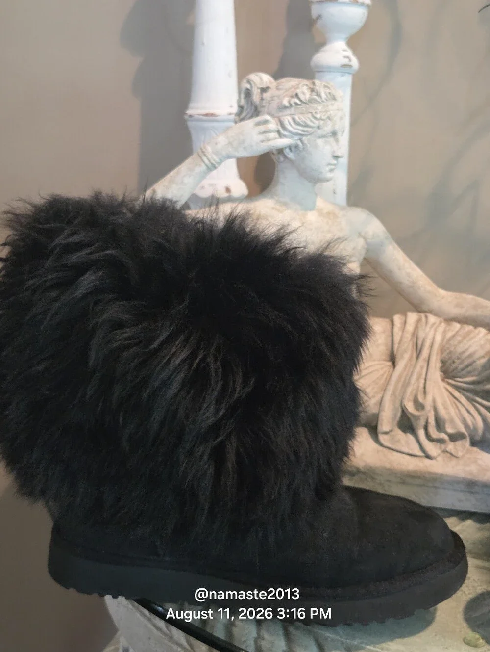Ugg Sheepskin Cuff Boot Mongolian Fur Cuff Boot Designer Suede Shearling #806